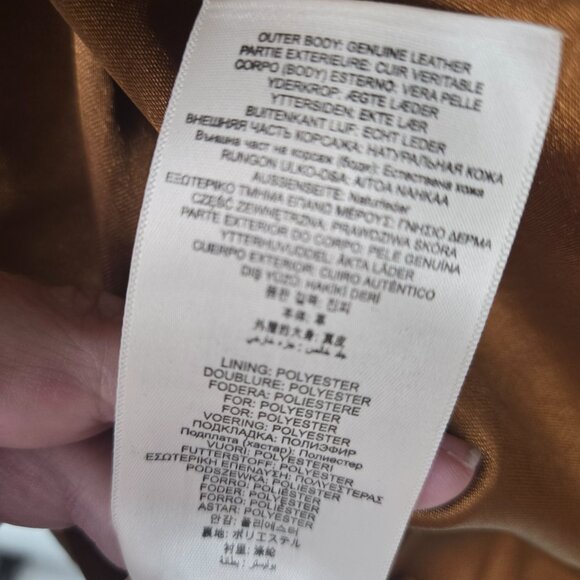 Vintage Ben Sherman Brown Leather Jacket Moto Quilted Back Distressed Flaws Med - Picture 11 of 16